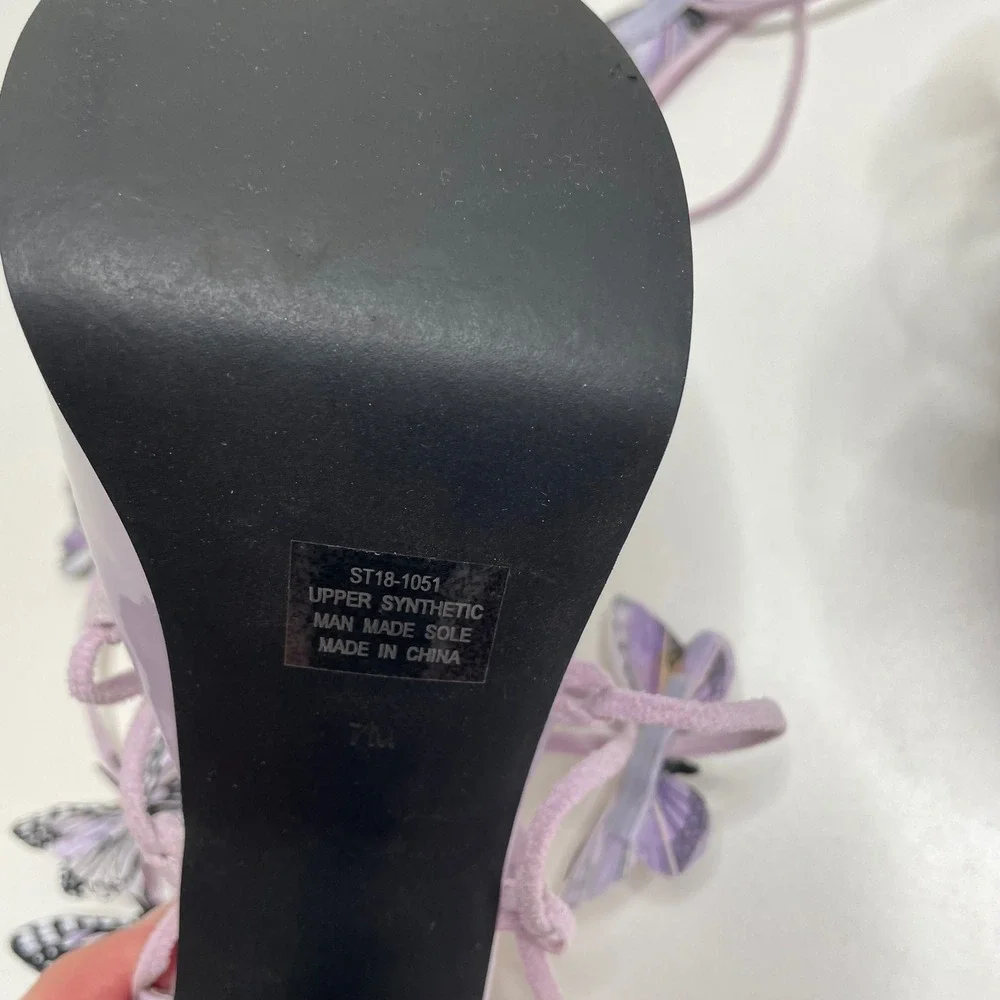 Sugar Thrillz Butterfly Platform Lace Up Heels Purple Lavender Fairy Club Sexy 7